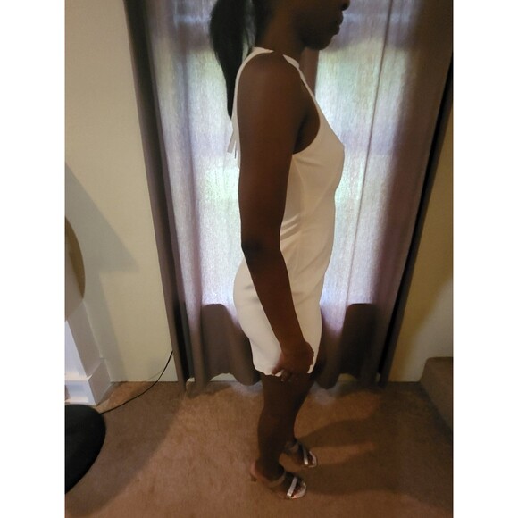 Black Halo  Pabla Dress Size 6 White One Shoulder Pink Sheath Cocktail - Picture 4 of 6